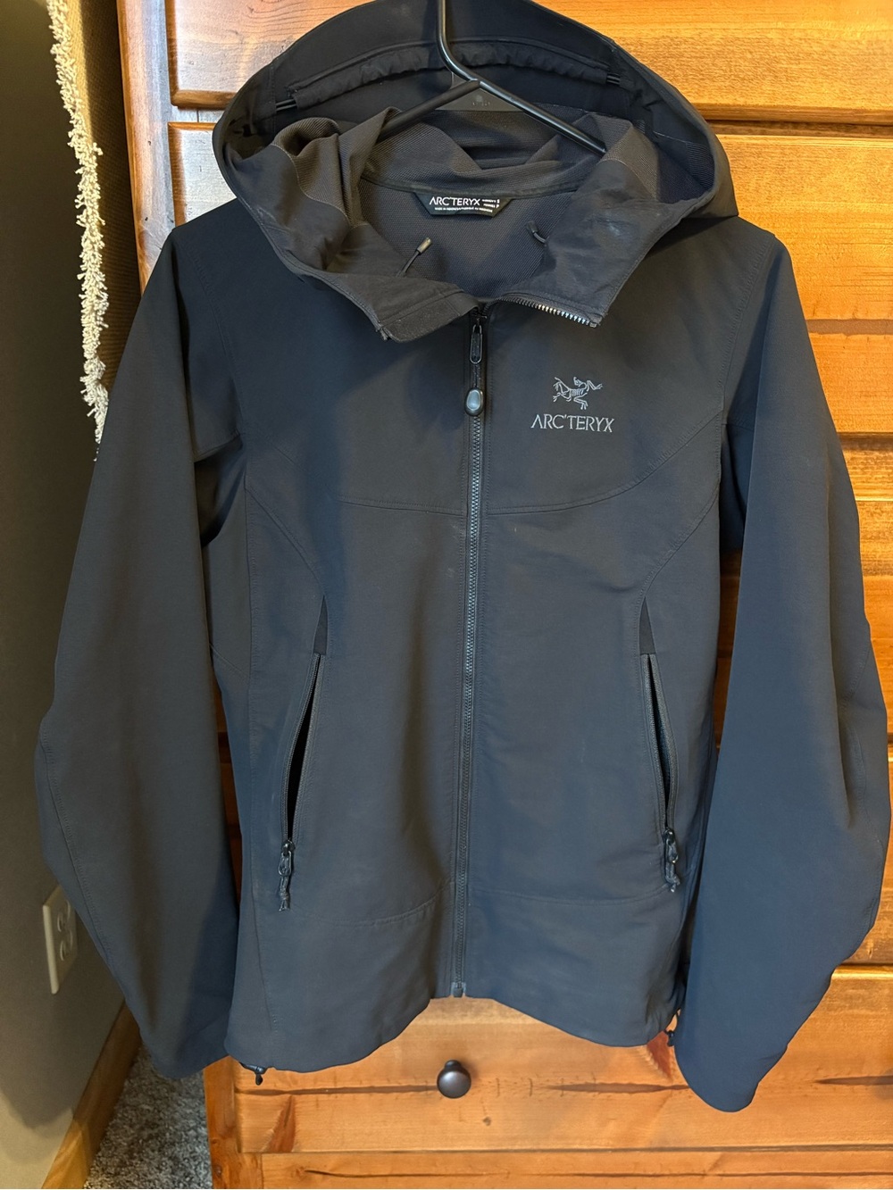 Arc'teryx Black Hooded Softshell Performance Jacket